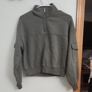 Divided Olive Green Half-Zip Sweatshirt